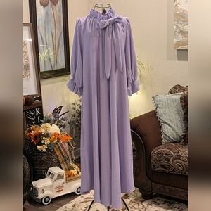 NWT Lavender Long-Sleeve Maxi Dress with Bow
